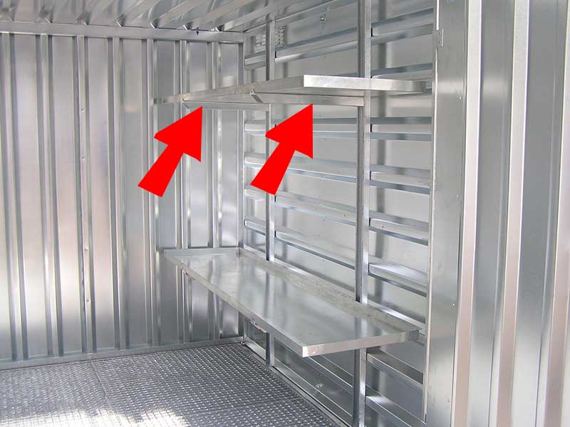 Regalarme zum Einhängen in die Regalständer