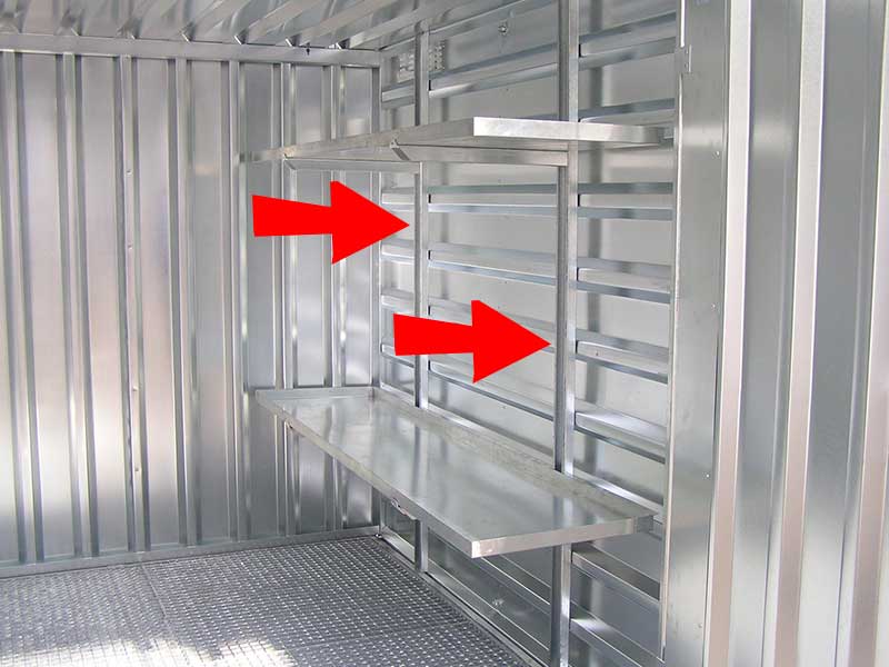 Regalständer zum Aufrüsten Ihres Lagecontainers mit einem Regalsystem